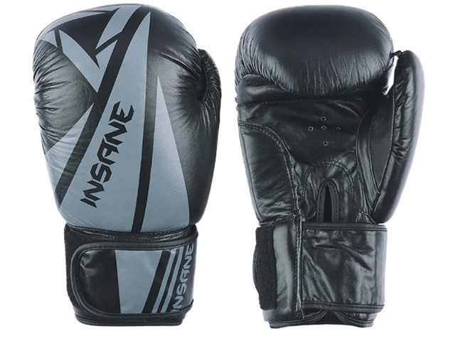 Перчатки боксерские INSANE ARES IN22-BG300, кожа, черный